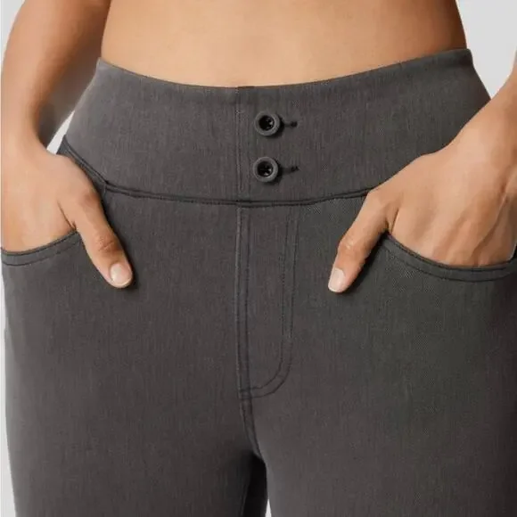 HALARA Gray High-Waisted Knit Denim Leggings - Picture 2 of 7